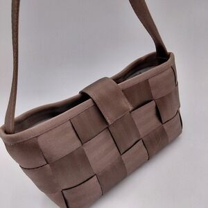 Vtg Y2K Harveys Seatbelt Bag Mini Shoulder Purse Toupe Preppy Mall 90s Read